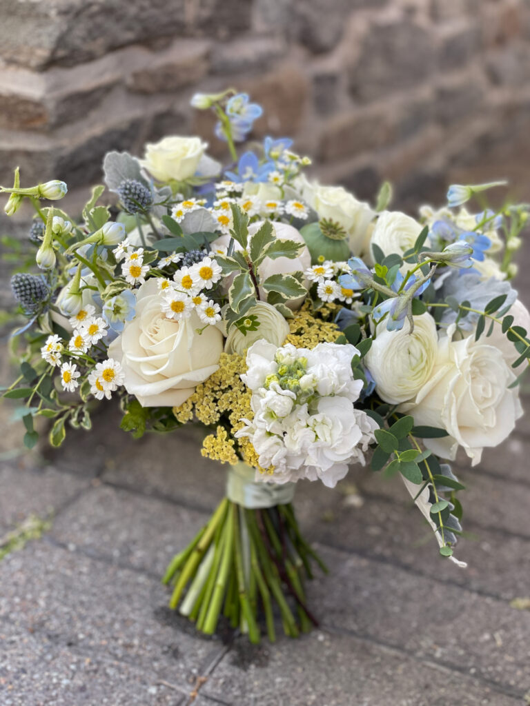 Blue and White Wedding Flowers at The Essex - Floral Artistry